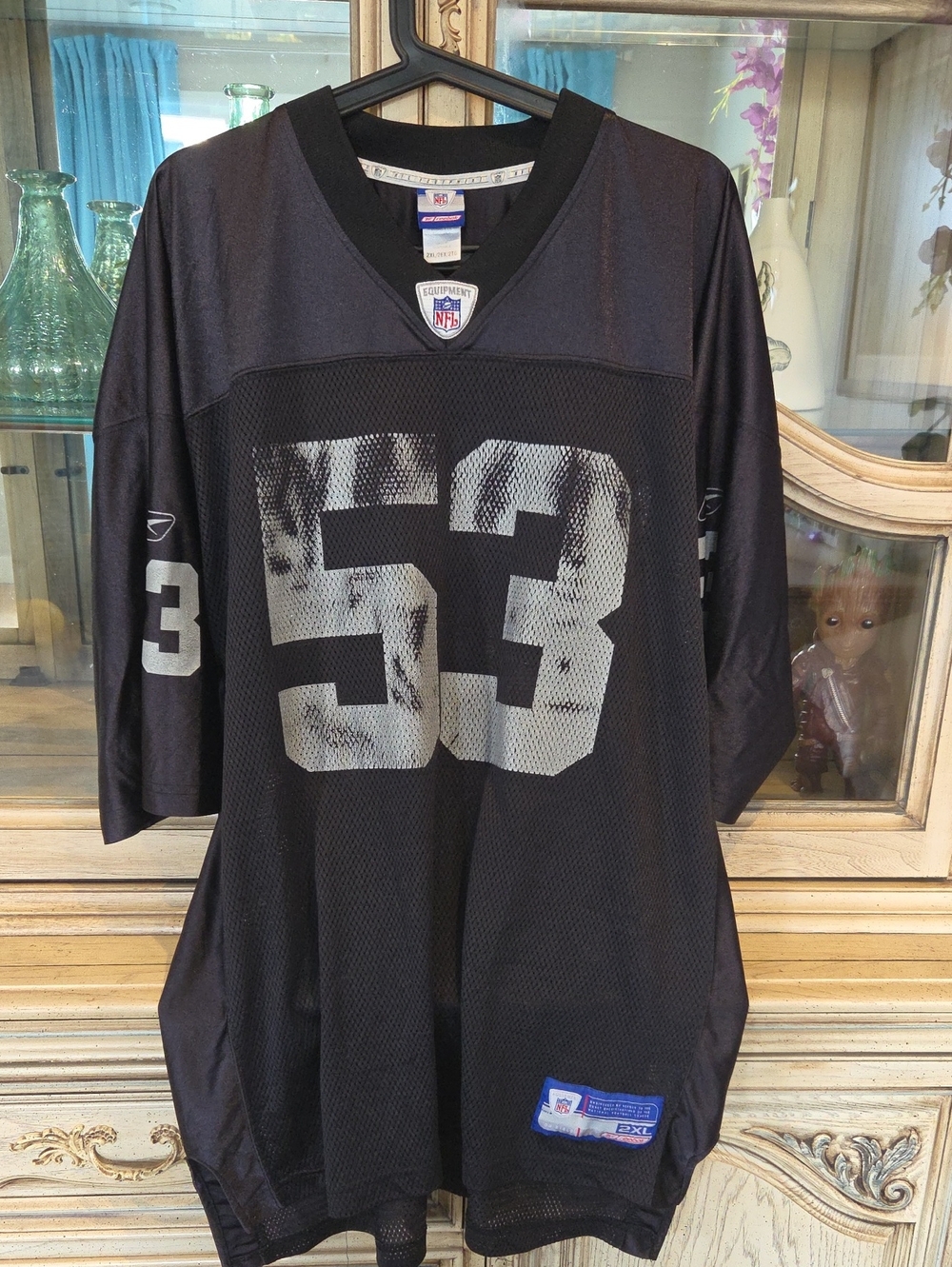 Reebok Black Men’s Football Jersey with Gray 53